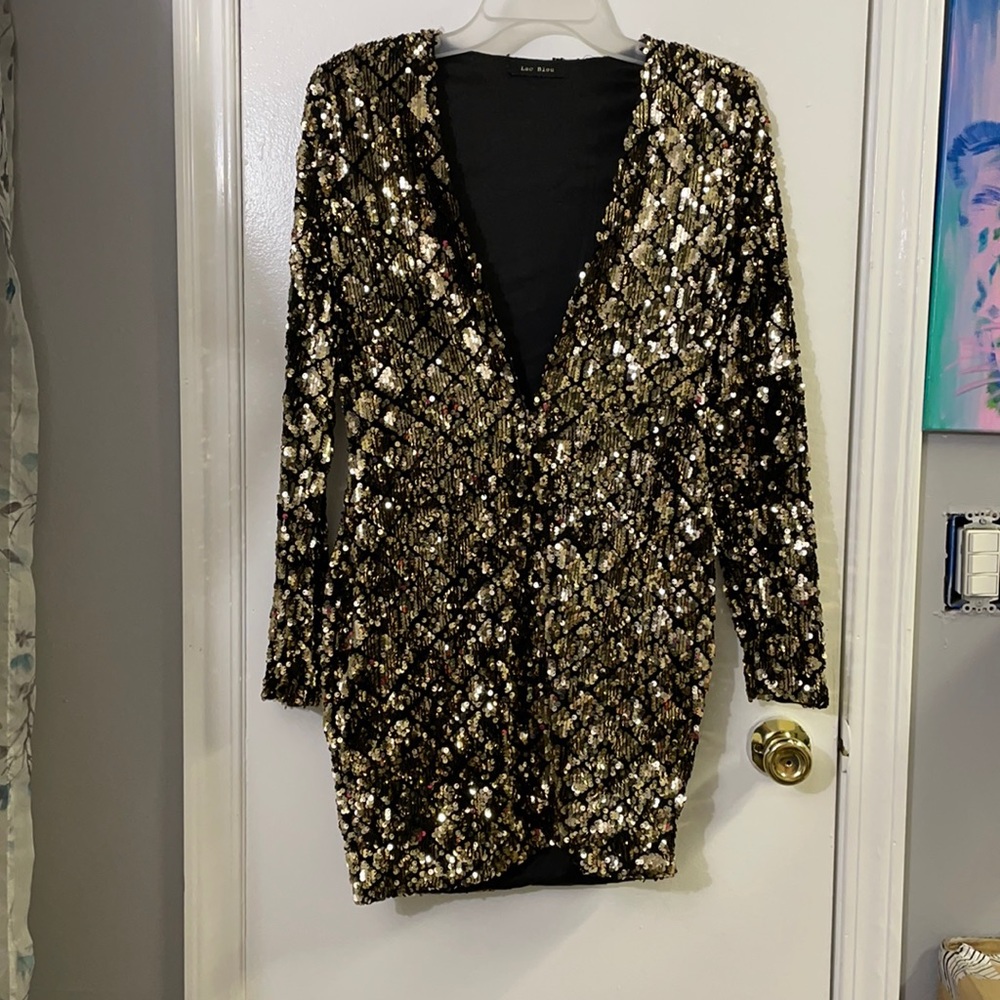 Gold and black dress